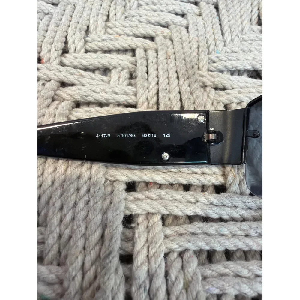 Chanel Crystal CC 4117B Rimless Shield Sunglasses Black One Size Excellent